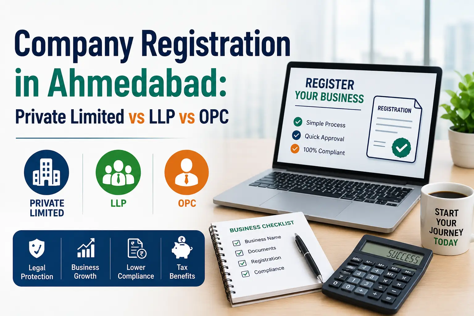 Company Registration in Ahmedabad: Private Limited vs LLP vs OPC